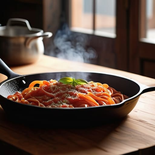 One-Pot Creamy Tomato Pasta in pan.