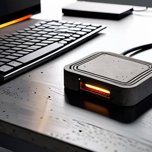 Concrete Desktop Tech Organizers for cables.