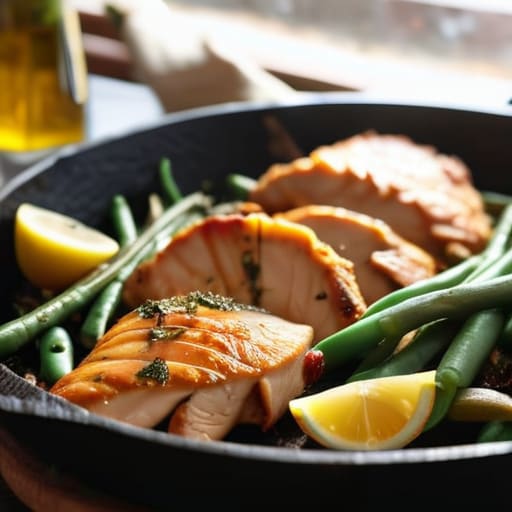 One-Pan Lemon Herb Chicken with vegetables.