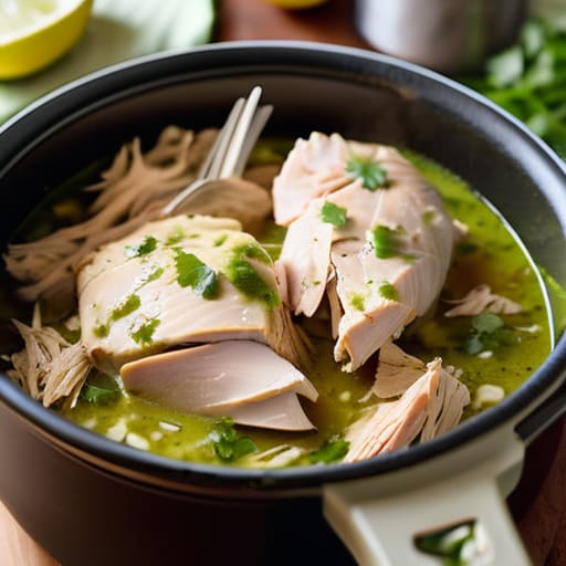 Shredded Salsa Verde Chicken Tacos.