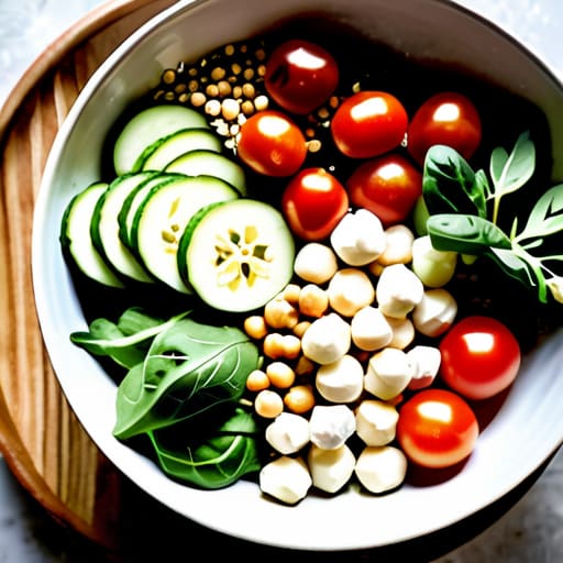 The "No-Cook" Mediterranean Bowl with chickpeas.