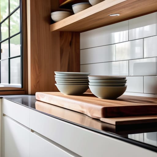 Kitchen organization ideas for clear counters.